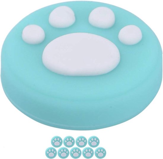 Joystick Covers - Grip Caps - Controller Bescherming - Zacht Siliconen Materiaal - 10 Stuks - Witte Poot op Groen van Merkloos