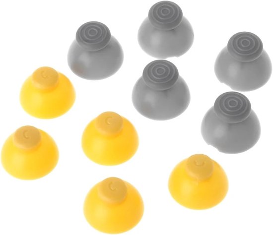 Joystick Doppen - Controller Caps - Controller Reparatie - Set van 10 - Geel Grijs