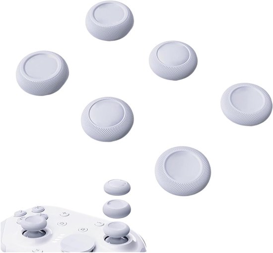 Joystick Grepen - Thumb Grips Controller - Verbeterde Controle - Antislip Vuilwerend - 6 Delige Set - Grijs