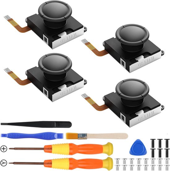 Joystick Vervanging - Analoge Stick Controller - Game Precisie Verbeteren - Geen Drift Dode Zone - 4 stuks - Grijs van Merkloos