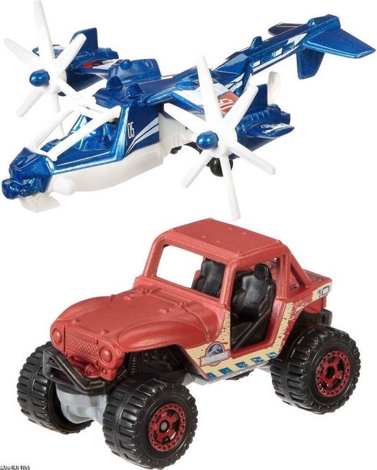 Jurassic World Vliegtuig + Auto - Multicolor - Kunststof van Mattel