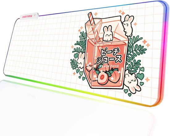 Kawaii RGB Gaming Mouse Pad met LED Verlichting - Grote Antislip Bureau Pad voor Gamers - 800 x 300mm van Merkloos
