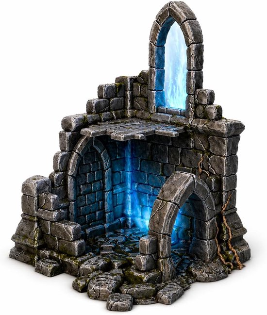 Kerktoren: 2-Delig Draagbaar Terreinset voor Tabletop RPG's, Wargames en Miniatuur Scenery, 28/32mm Schaal
