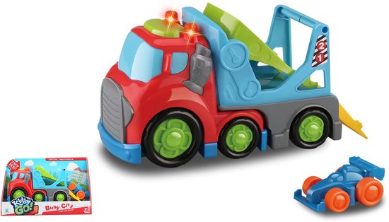 KiddyGo auto transporter speelgoed met licht en geluid - 19,5 cm - multicolor. van Merkloos