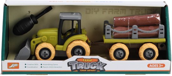 KiddyGo speelgoed tractor met aanhanger - boerderij speelgoed set. van Merkloos