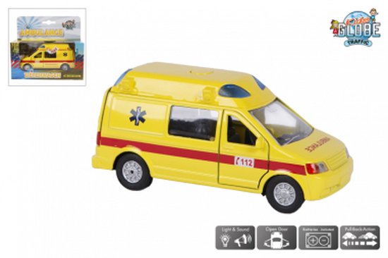 Kids Globe Ambulance Licht Geluid 13 cm van Kids Globe
