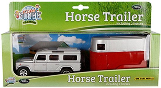 Kids Globe Die-cast Land Rover met Paardentrailer 1:32 van Kids Globe