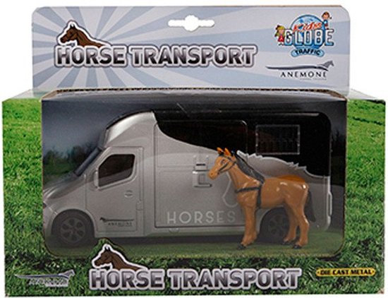Kids Globe Die-cast Paardentruck met Licht en Geluid Grijs van Kids Globe