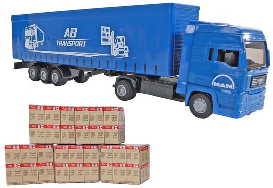 Kids Globe Man Vrachtwagen met Oplegger, 30cm van Kids Globe