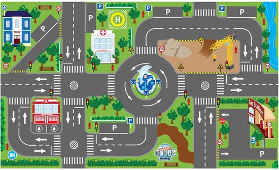 Kids Globe Speelkleed Verkeer met Led verkeerslichten van Kids Globe