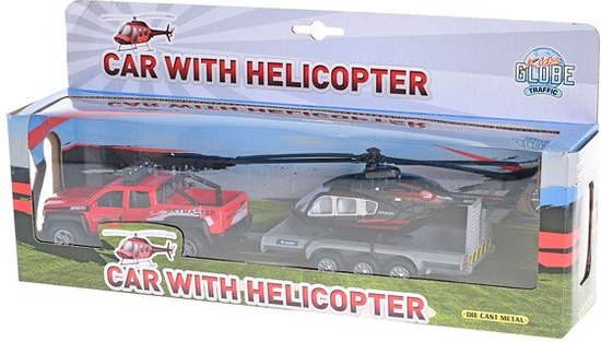 Kids Globe Terreinwagen met Helikopter Trailer van Kids Globe