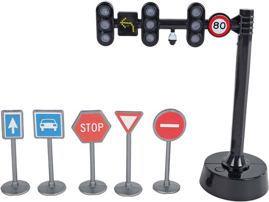 Kids Globe Verkeerslicht met 3 Lichten en 5 Verkeersborden van Kids Globe