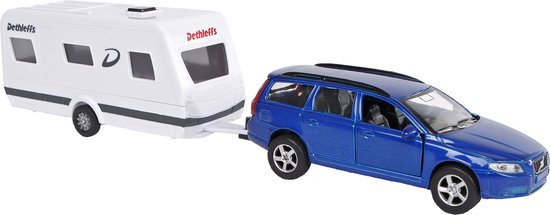 Kids Globe Volvo V70 met Dethleffs Caravan van Kids Globe