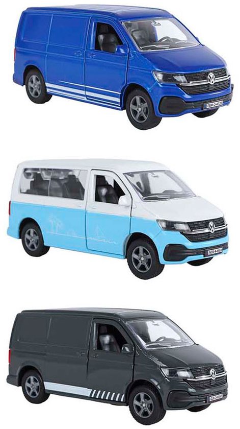 Kids Globe VW Transporter die cast pb 3ass 13,5cm van Merkloos