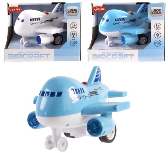 Kidsfun vliegtuig speelgoed met licht en geluid - 14 cm - vliegtuig. van Merkloos