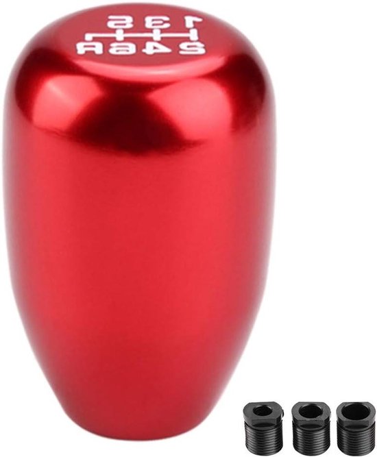 KIMISS Versnellingskop auto versnellingspookknop universele versnellingspookknop 6 versnellingspookknop modificatie handmatige knop versnellingspookknop versnellingskop 6 versnellingen (rood) van Merkloos