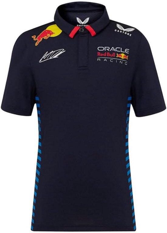 Kinder Poloshirt Blauw Race Team Max Verstappen Stijl van Merkloos