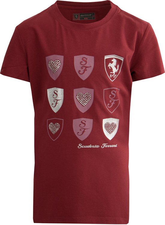 Kinder T-shirt Ferrari Jersey & Georgette Long Bordeaux Burgundy - 104