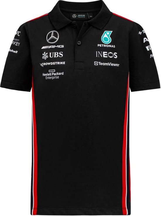 Kinder T-shirt Mercedes Jr Mapf1 Rp Polo Zwart - 128