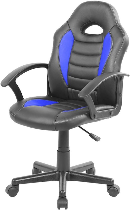 Kinderstoel met Wielen - Gamestoel Kinder - Gaming Huiswerk - Pneumatische Hoogteverstelling - 22"D x 21.25"W x 38"H - Blauw van Merkloos