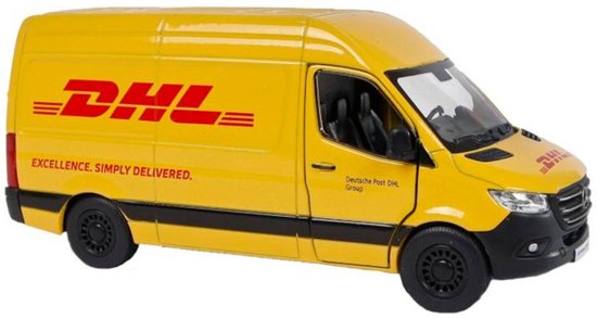 Kinsmart Mercedes-Benz Sprinter DHL modelauto 1:48 pull-back van Kinsmart