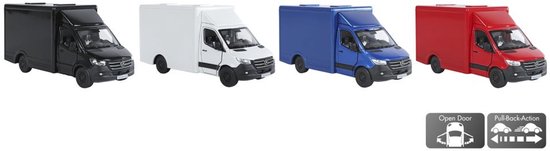 Kinsmart Mercedes-Benz Sprinter die cast pull back motor verkoop per stuk 13cm speelgoed auto bakwagen van Merkloos