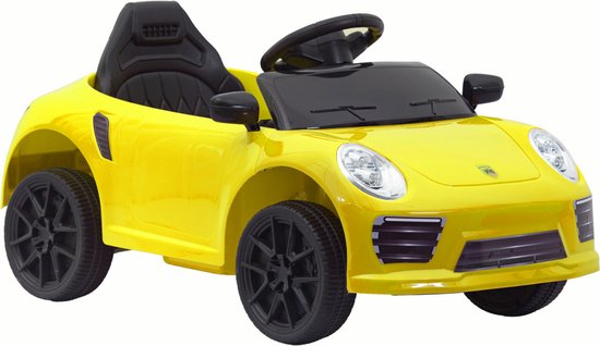 Kleine elektrische auto - kinderauto - 12V - 85x25x46cm - geel van Merkloos