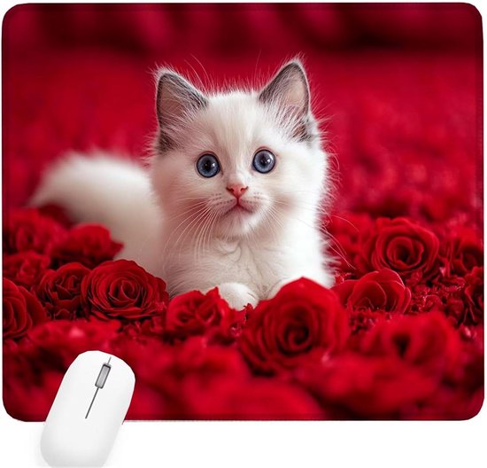 Kleine Muismat - Bureau Mat - Snel Gamen - Ultra Glad Lycra Oppervlak - 320x260x3mm - Rood