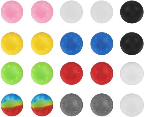 Kleurrijke Siliconen Thumb Grip Caps - 20 Stuks Antislip Joystick Caps voor Gamecontrollers van Merkloos