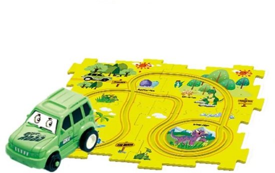 Klikkopers® - Puzzelbaan - Puzzel Kinderen - Racebaan Elektrisch - Speelgoedauto - Race Baan van Klikkopers