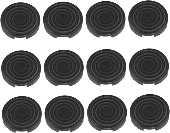 Knopafdekking Set - Vervanging Knoppen - Verbeterde Grip - Mat Anti-slip Ontwerp - 12 Stuks - Zwart