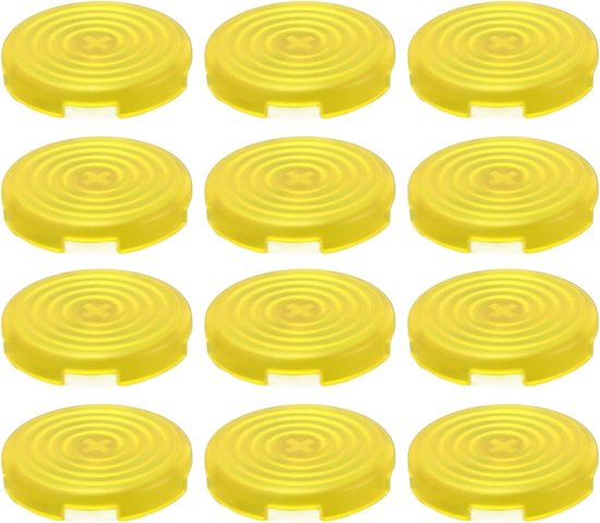 Knopdoppen Arcade - Drukknop afdekking - Gaming personaliseren - Mat oppervlak - 12 stuks - Geel