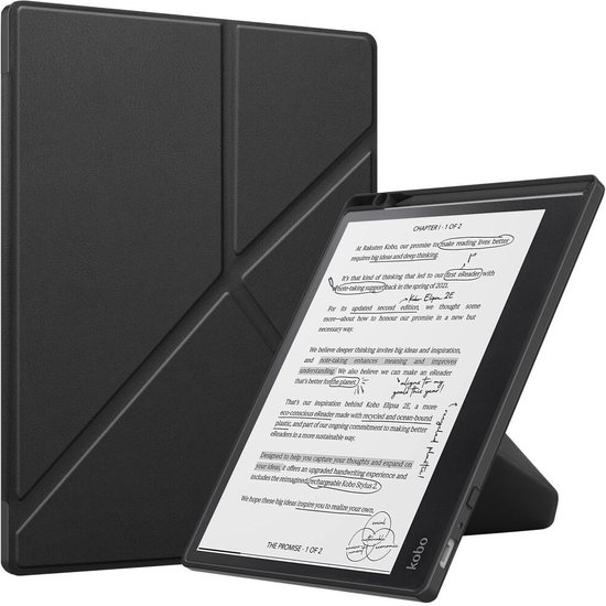 Kobo Elipsa 2E Hoes Origami Book Case met Standaard Zwart van Kobo