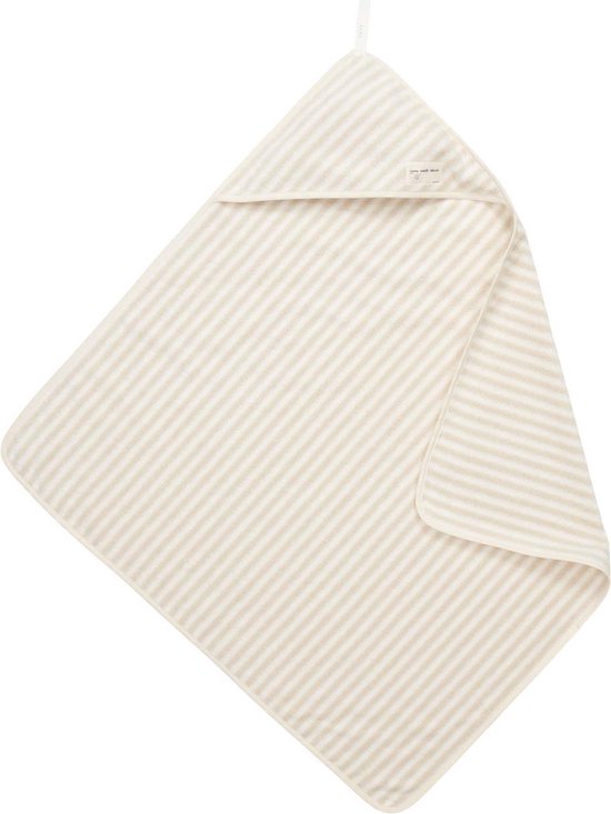 Koeka baby badcape Playa - 100x100cm - biologisch badstof - beige/wit gestreept van Koeka