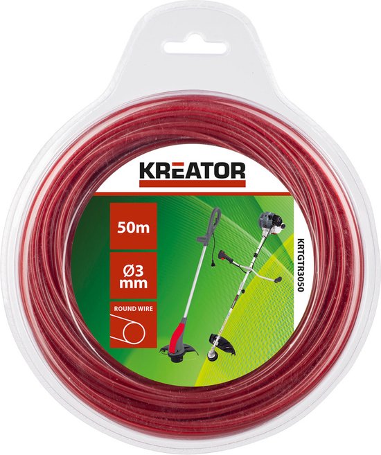 Kreator KRTGTT3050 trimmerdraad – gedraaid – 50 m lengte – 3mm diameter van Kreator