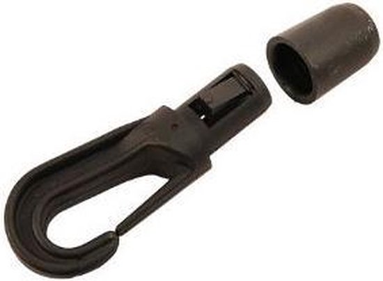 Kunststof Haak voor 8mm Elastiek - Zwart van Toolland