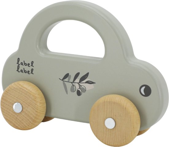 Label Label Olijfgroen Houten Speelgoed Auto LLWT-10251 van Merkloos