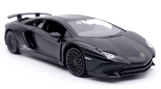 Lamborghini Aventador LP750-4 SV Coupé (Zwart) (14 cm) 1/36 - Speelgoedauto - Modelauto - Miniatuurauto - Schaalmodel - Model Auto Jongens - Speelgoed Auto van Lamborghini