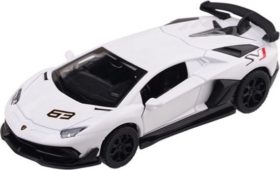 Lamborghini Aventador SVJ (Wit) (10 cm) 1/43 Absolute Motors Supercars {Modelauto - Schaalmodel - Miniatuurauto - Speelgoed} van Lamborghini
