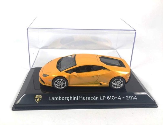 Lamborghini Huracán LP 610-4 2014 (Geel) (10 cm) 1/43 Atlas - Modelauto - Schaalmodel - Model auto - Miniatuurauto - Miniatuur autos van Atlas