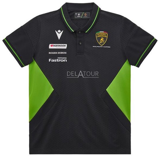 Lamborghini Squadra Corse Kids Polo Zwart/Groen Small van Merkloos