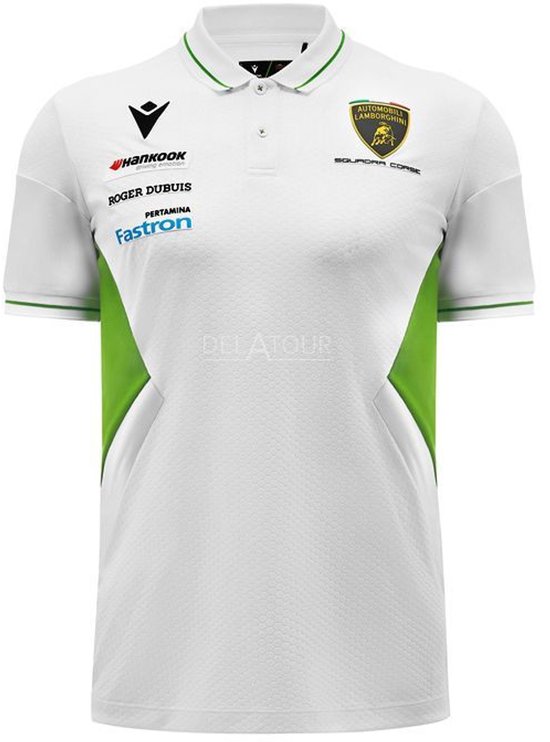 Lamborghini Squadra Corse Men Polo Wit Large van Lamborghini
