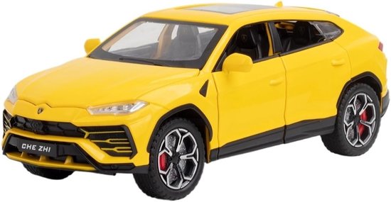 Lamborghini Urus (Geel) (22 cm) 1/24 - Modelauto - Schaalmodel - Miniatuurauto - Speelgoedauto - Model Auto Jongens - Speelgoed Auto van Merkloos