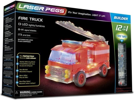 Laser Pegs - Laser Knijpers 12w1 Brandweerwagen van Laser Pegs