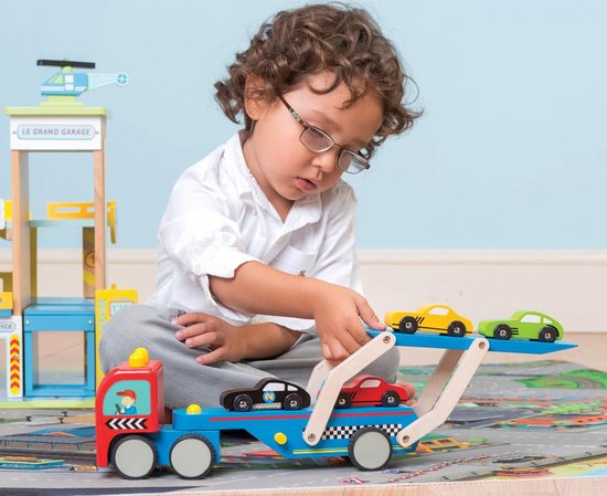Le Toy Van Speelset Auto's Racewagen Transporter - Hout van Le Toy Van