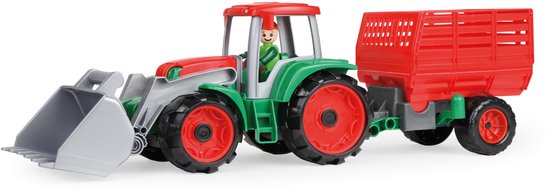 Lena speelgoed tractor TRUXX met hooiwagen - boerderij speelgoed. van Merkloos