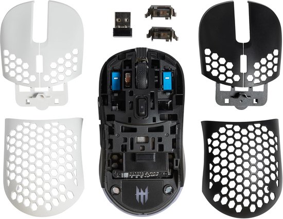Lichte RGB Draadloze Gaming Muis met Verwisselbare Honingraat Schalen van Merkloos