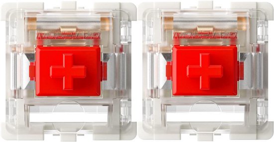 Lineaire Mechanische Toetsenbord Schakelaars 3-Polig Voorgesmeerd Rood Lichtgevend Gaming (72 stuks)