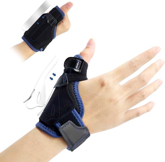 Links en rechts, ademende duimspalk voor peesschedeontsteking, artritis, blessures aan zachte delen, verstuikingen, duimzadelgewricht, duimsteun (universeel) (B)