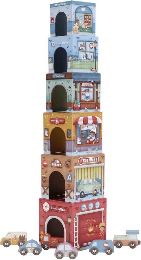 Little Dutch Stapeltoren Inclusief 6 Auto’s – Hout van Little Dutch
